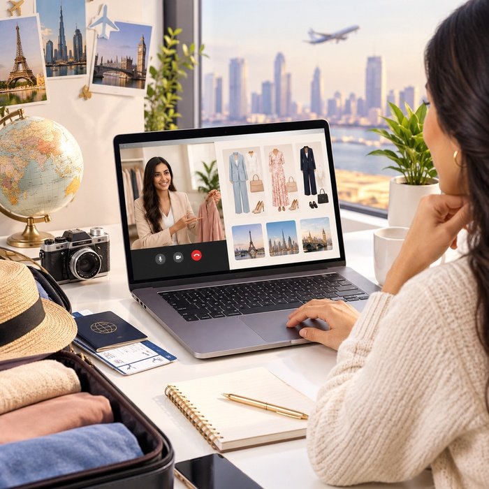 a bright stylish travel and fashion themed deskt 700x700